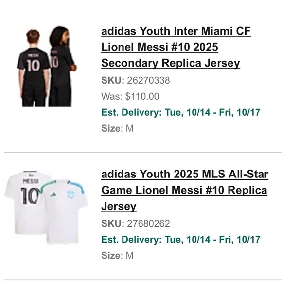 Adidas Youth 2025 MLS All-Star Game Lionel Messi #10 Replica Jersey - Picture 10 of 13